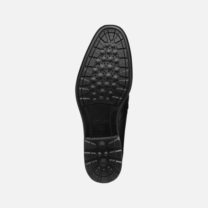 Man Geox Formal Shoes WALK PLEASURE F MAN Black Leather Loafers Black