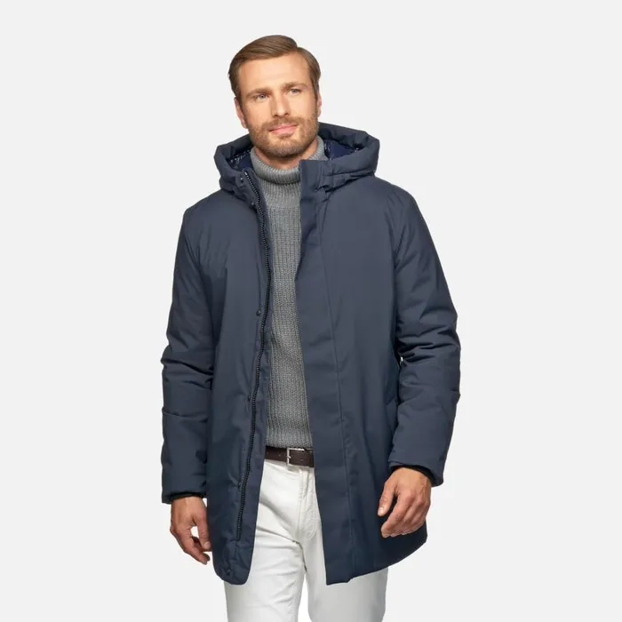Man Geox Jackets SPHERICA MAN Sky Captain Long Parka Sky Captain