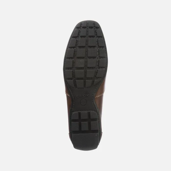 Man Geox Loafers MONER Coffee Leather Loafers For Men Online Store Coffee