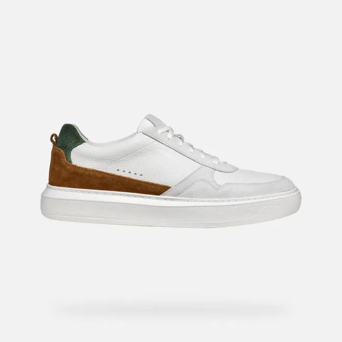 Man Geox Sneakers DEIVEN MAN Off WhiteCognac Low Top Sneakers Off Whitecognac