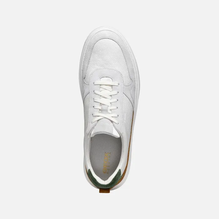 Man Geox Sneakers DEIVEN MAN Off WhiteCognac Low Top Sneakers Off Whitecognac