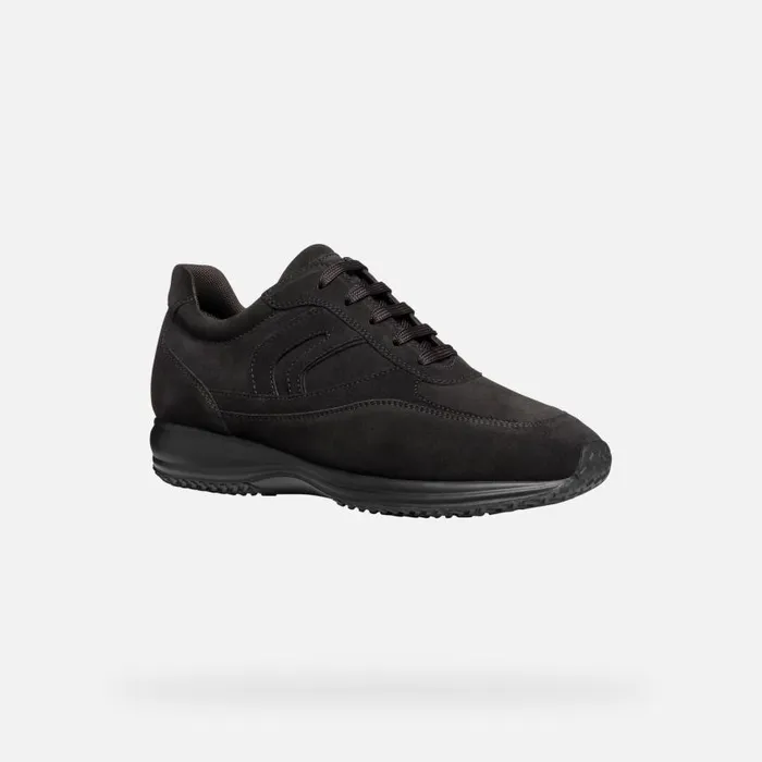 Man Geox Sneakers HAPPY MAN Dark Coffee Low Top Sneakers Dark Coffee
