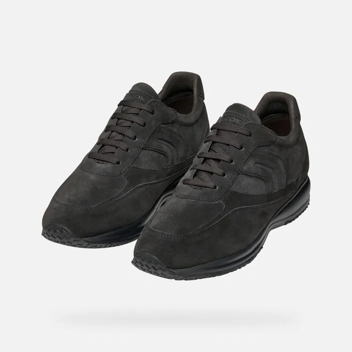 Man Geox Sneakers HAPPY MAN Dark Coffee Low Top Sneakers Dark Coffee