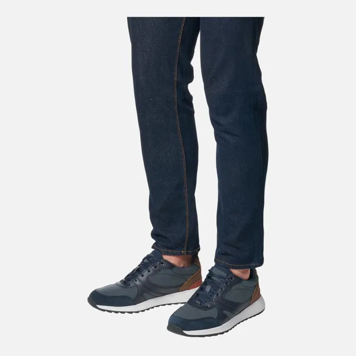 Man Geox Sneakers MOLVENO MAN Navy Low Top Sneakers Navy
