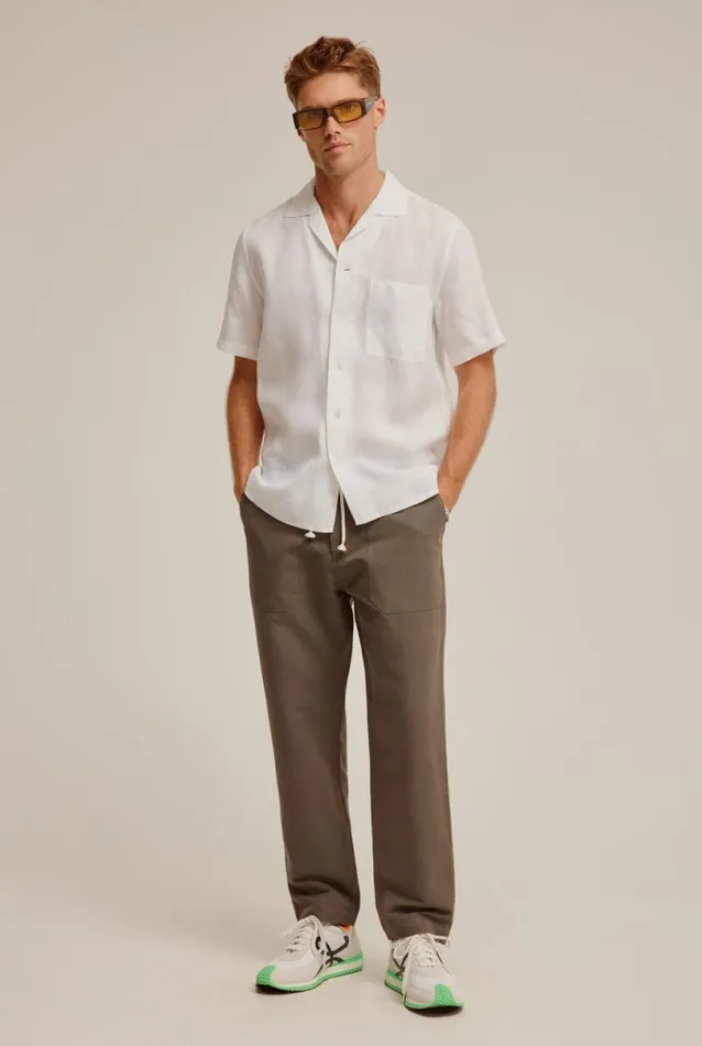 Man Venroy Pants Paper Bag Pant Dark Olive