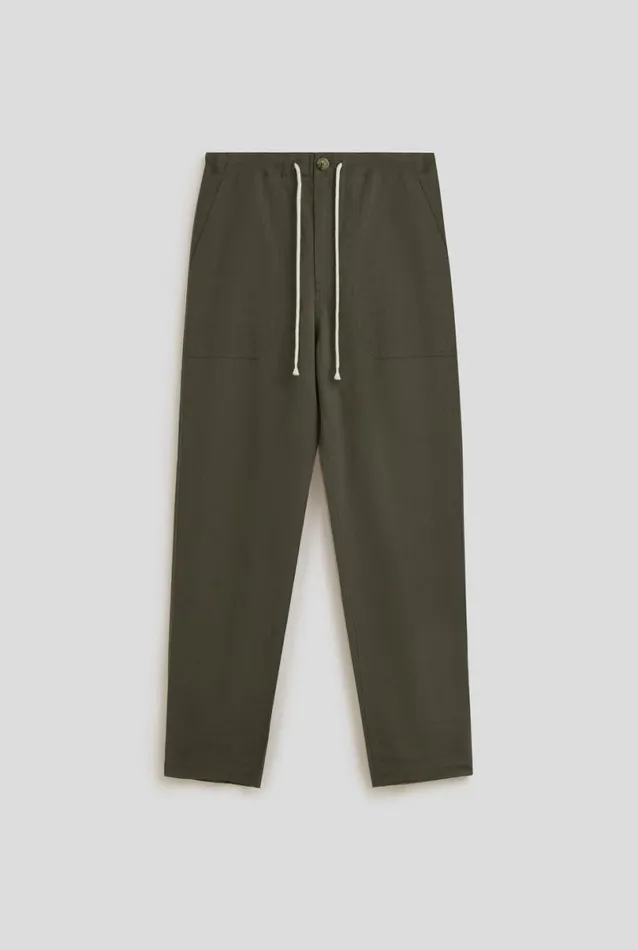 Man Venroy Pants Paper Bag Pant Dark Olive