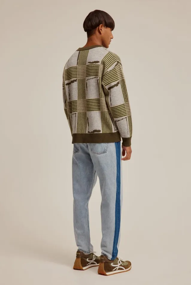 Man Venroy Sweaters Wool Intarsia Check Sweater
