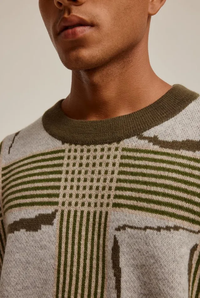 Man Venroy Sweaters Wool Intarsia Check Sweater