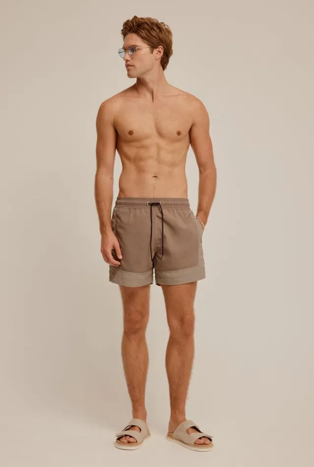 Man Venroy Swim Shorts Panelled Border Swim Short