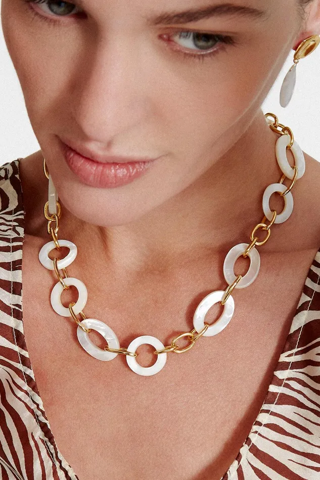 Mariner Chain Link Necklace White MOP Women Chan Luu Necklaces