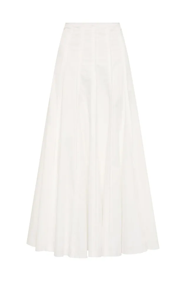 Meadow Panelled Midi Skirt Ivory Women Aje Skirts