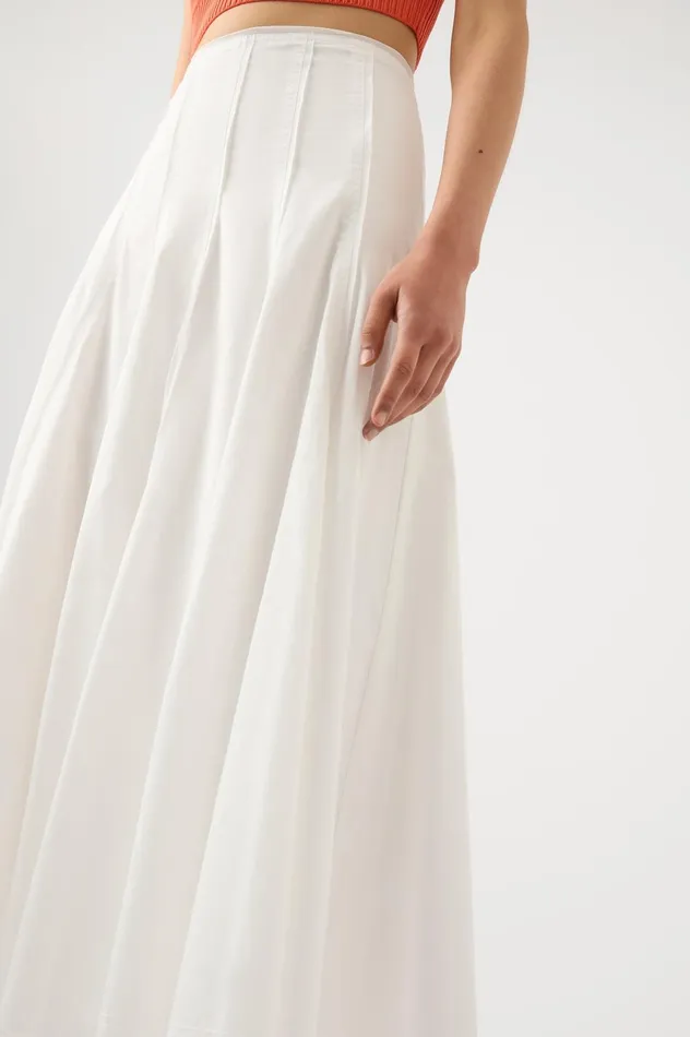 Meadow Panelled Midi Skirt Ivory Women Aje Skirts