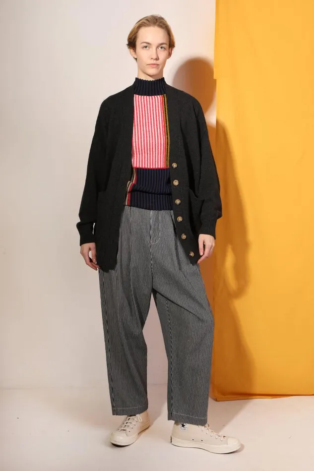 Mega Slacks Indigo Stripe Womens LF Markey Trousers
