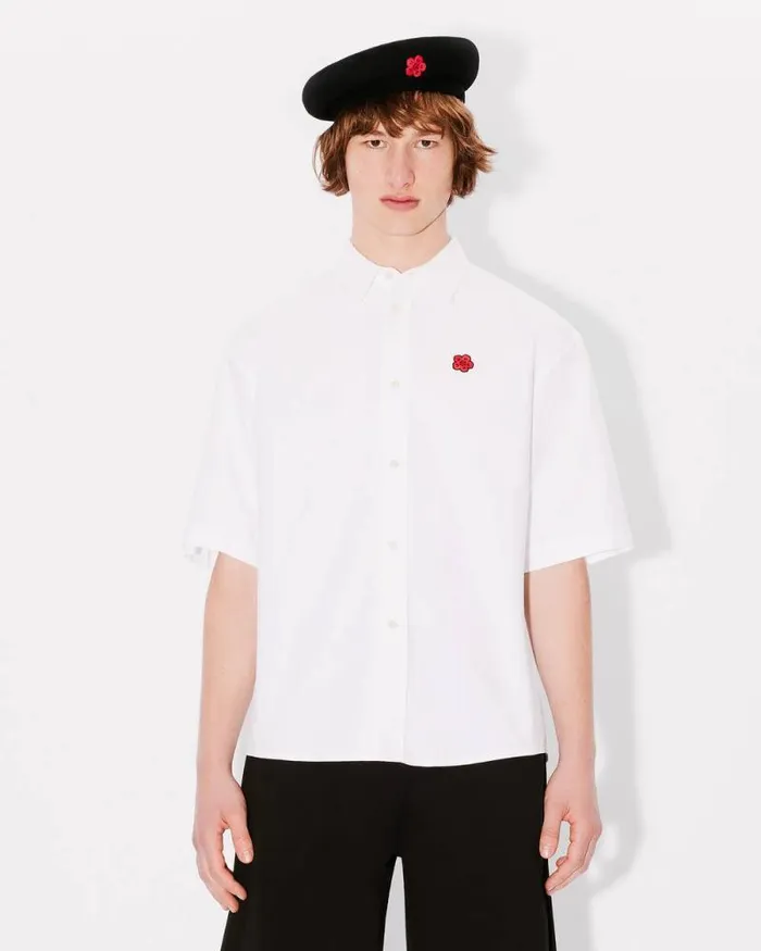 Men 039Boke Flower039 Embroidered Casual Shirt White Kenzo Shirts