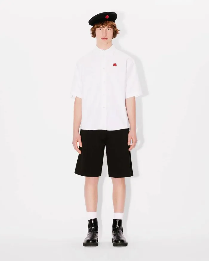 Men 039Boke Flower039 Embroidered Casual Shirt White Kenzo Shirts