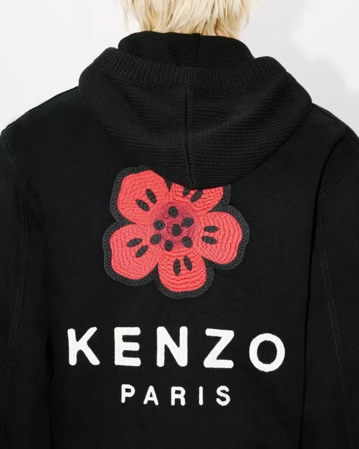 Men 039Boke Flower039 Embroidered Trucker Jacket In Japanese Denim Rinse Black Denim Kenzo Denim