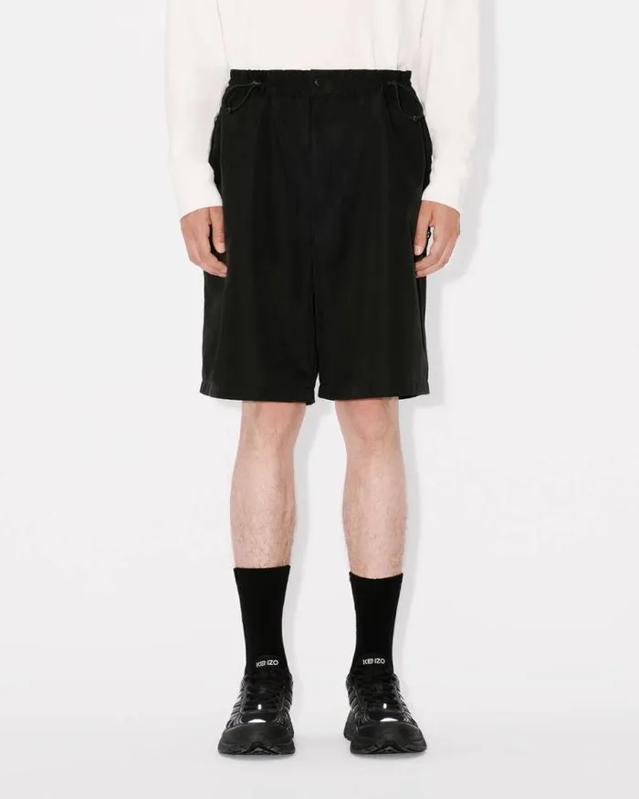 Men 039Boke Flower 20039 Embroidered Shorts Black Kenzo Pants And Shorts