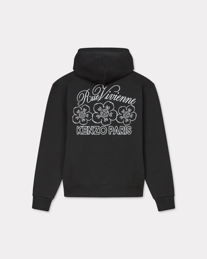 Men 039KENZO Constellation039 Embroidered Zipped Hoodie In Cotton Black Kenzo Sweatshirts And Hoodies