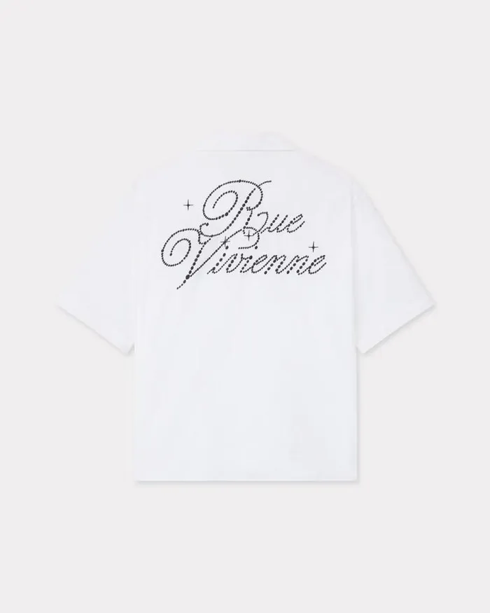 Men 039KENZO Constellation039 Hawaiian Shirt White Kenzo Shirts