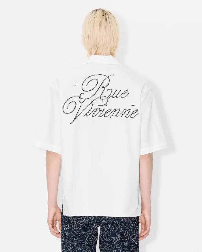 Men 039KENZO Constellation039 Hawaiian Shirt White Kenzo Shirts