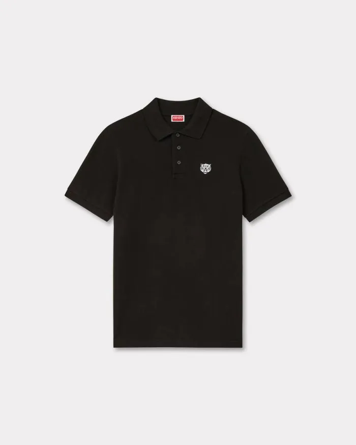 Men 039KENZO Happy Tiger039 Embroidered Slim Polo In Cotton Black Kenzo Tshirts And Polos Men 039KENZO Happy Tiger039 Embroidered Slim Polo In Cotton Black Kenzo Tshirts And Polos