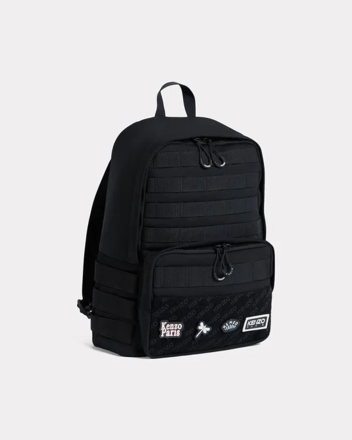 Men 039KENZO Jungle039 Backpack In Nylon Black Kenzo Bags