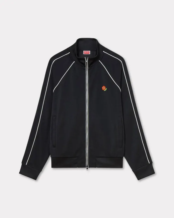Men 039KENZO Pop039 Embroidered Track Jacket Black Kenzo Sweatshirts And Hoodies
