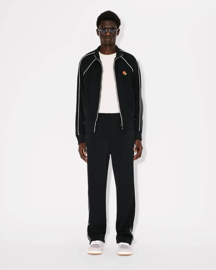 Men 039KENZO Pop039 Embroidered Track Jacket Black Kenzo Sweatshirts And Hoodies
