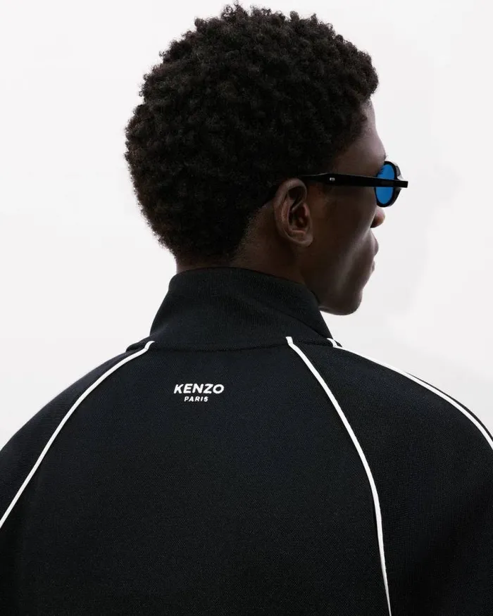 Men 039KENZO Pop039 Embroidered Track Jacket Black Kenzo Sweatshirts And Hoodies