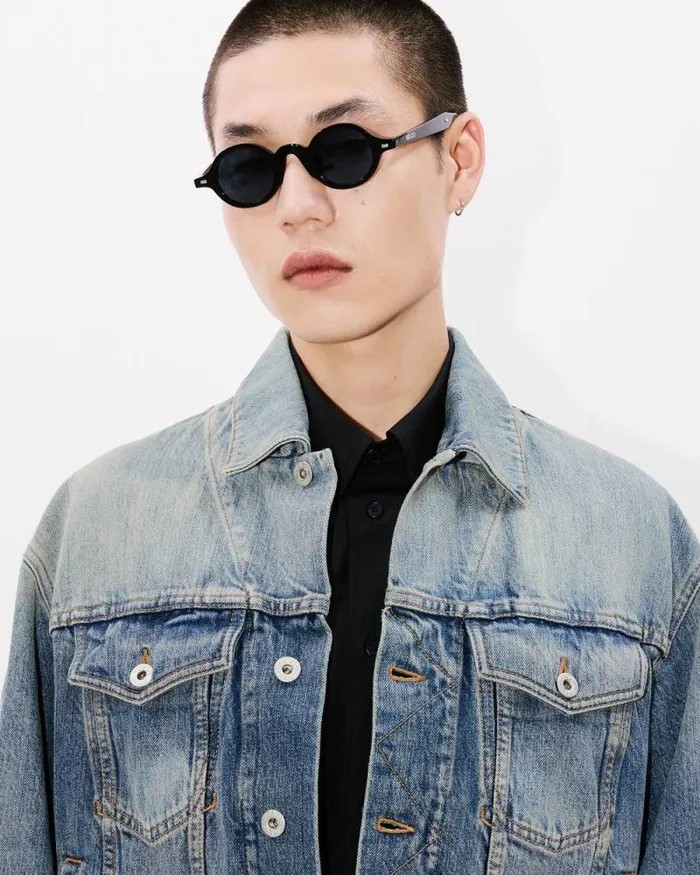 Men 039KENZO Pop039 Embroidered Trucker Jacket In Japanese Denim Medium Stone Blue Denim Kenzo Jackets And Coats