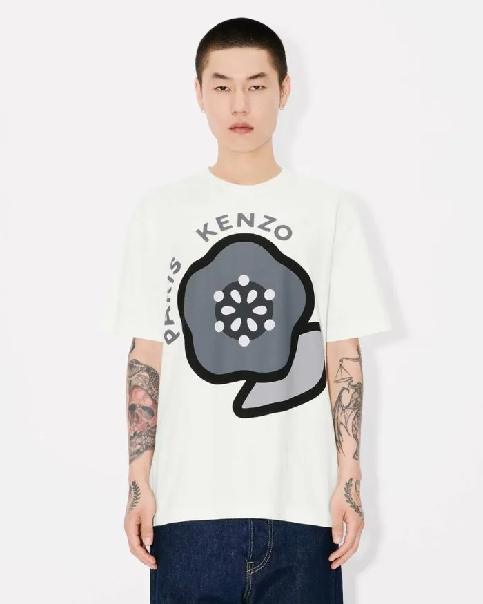 Men 039KENZO Pop039 Tshirt In Cotton Off White Kenzo Tshirts And Polos