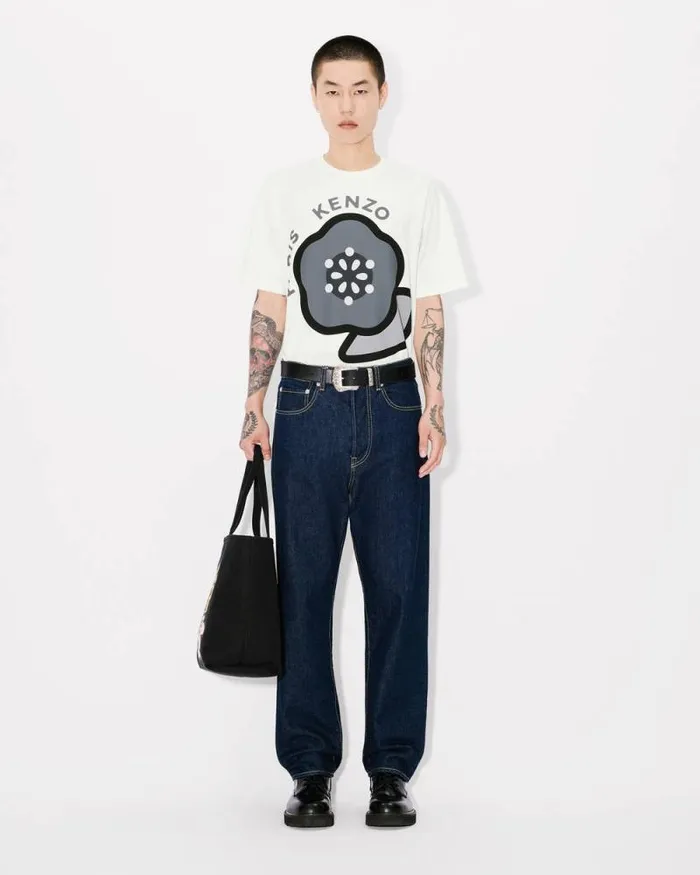 Men 039KENZO Pop039 Tshirt In Cotton Off White Kenzo Tshirts And Polos