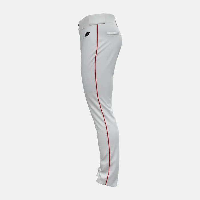 Men Adversary 2 Baseball Piped Pant Tapered White With Red New Balance Pants Men Adversary 2 Baseball Piped Pant Tapered White With Red New Balance Pants