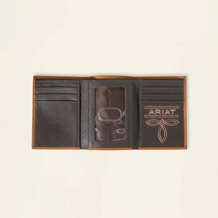 Men Bags and Wallets Ariat Southwest Trifold Wallet Black Men Bags and Wallets Ariat Southwest Trifold Wallet Black