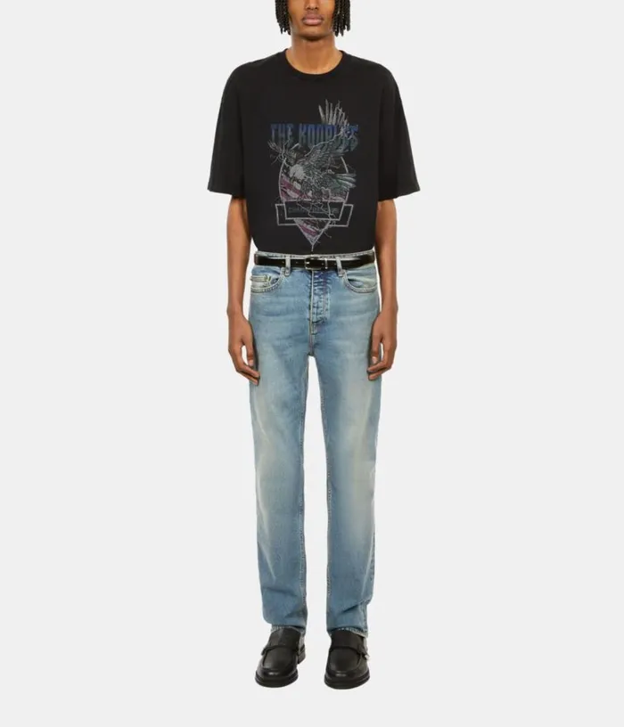 Men Black Tshirt With Chaos Eagle Serigraphy THE KOOPLES Tshirts