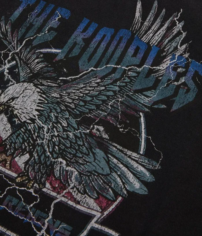 Men Black Tshirt With Chaos Eagle Serigraphy THE KOOPLES Tshirts