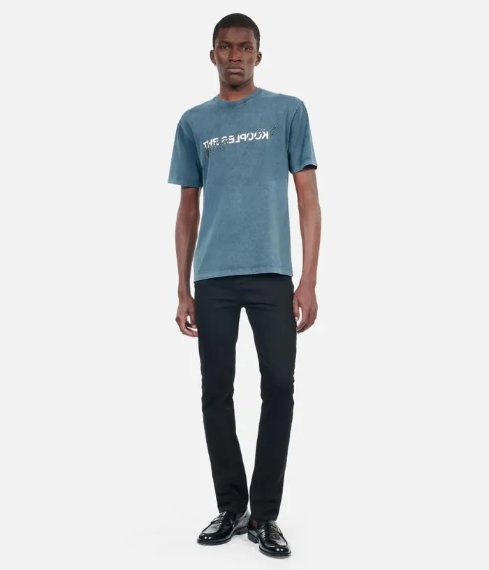 Men Blue What Is Tshirt With Studs THE KOOPLES Tshirts