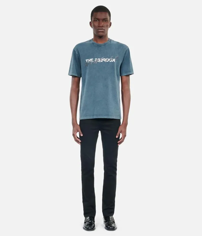 Men Blue What Is Tshirt With Studs THE KOOPLES Tshirts