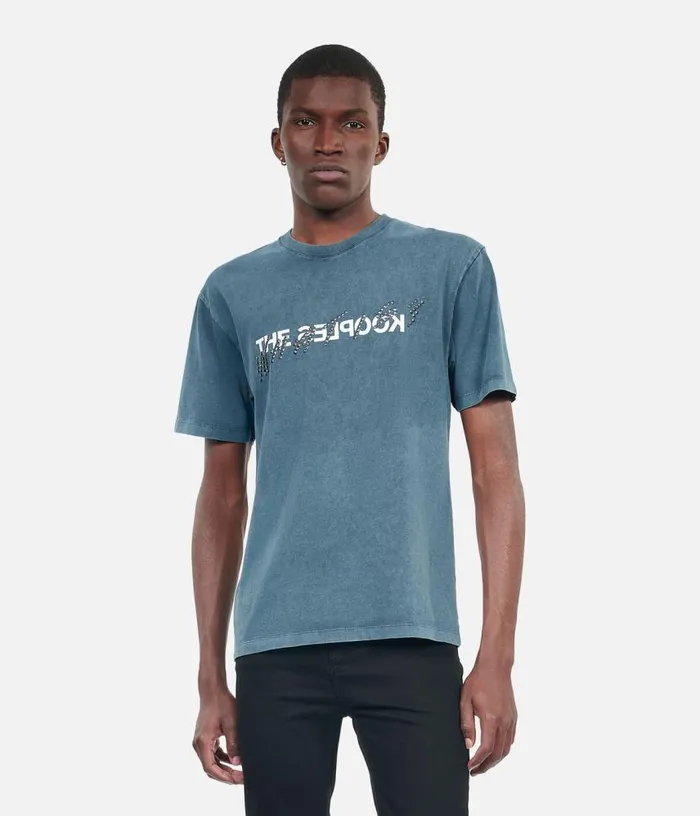 Men Blue What Is Tshirt With Studs THE KOOPLES Tshirts