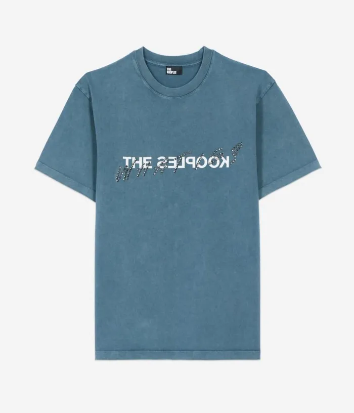 Men Blue What Is Tshirt With Studs THE KOOPLES Tshirts