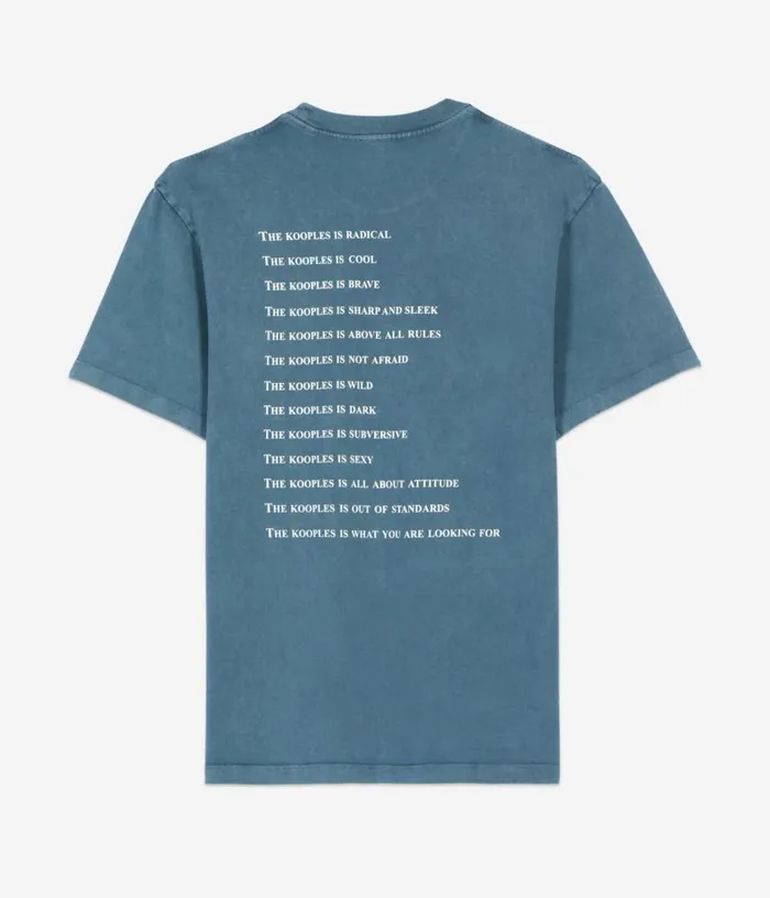 Men Blue What Is Tshirt With Studs THE KOOPLES Tshirts