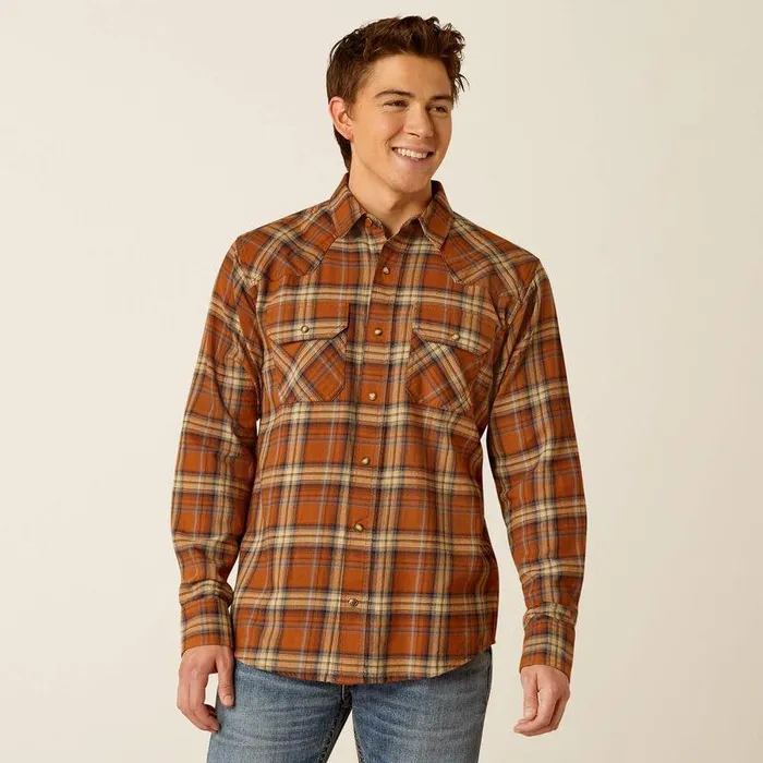 Men Button Down Shirts Ariat Haiden Retro Fit Shirt Roasted Pecan