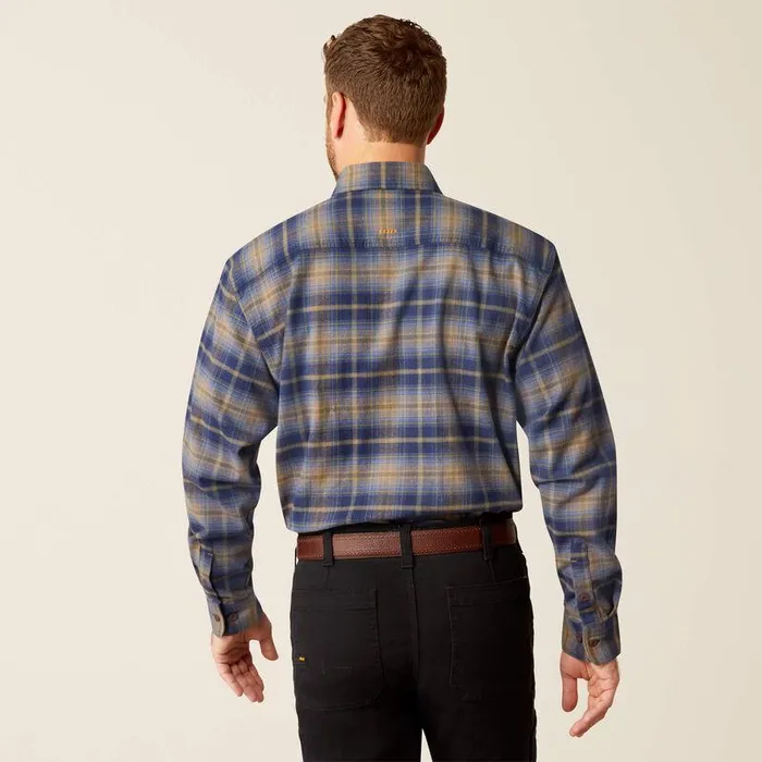 Men Button Down Shirts Ariat Rebar Flannel DuraStretch Work Shirt Navy and Khaki Men Button Down Shirts Ariat Rebar Flannel DuraStretch Work Shirt Navy and Khaki