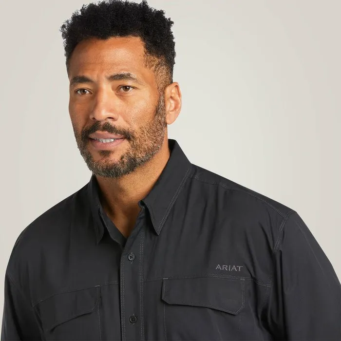 Men Button Down Shirts Ariat VentTEK Outbound Classic Fit Shirt Black Men Button Down Shirts Ariat VentTEK Outbound Classic Fit Shirt Black