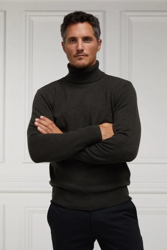 Men Byron Roll Neck Knit Charcoal Holland Cooper Knitwear