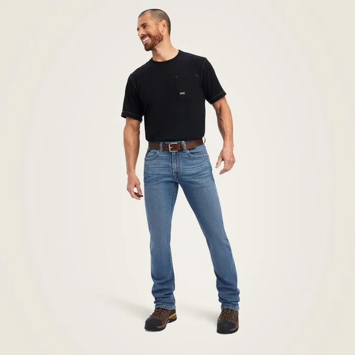 Men Denim Ariat Rebar M4 Low Rise DuraStretch Edge Boot Cut Jean Ventura Men Denim Ariat Rebar M4 Low Rise DuraStretch Edge Boot Cut Jean Ventura