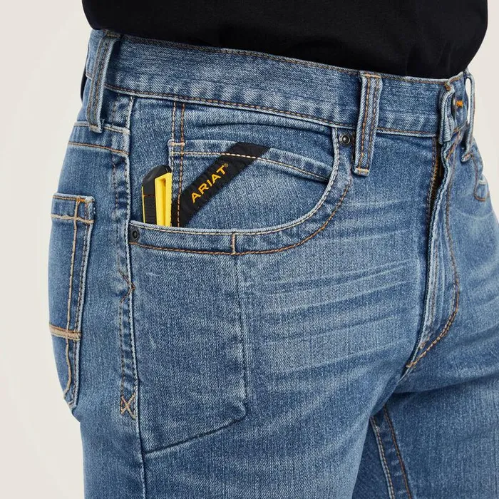 Men Denim Ariat Rebar M4 Low Rise DuraStretch Edge Boot Cut Jean Ventura Men Denim Ariat Rebar M4 Low Rise DuraStretch Edge Boot Cut Jean Ventura