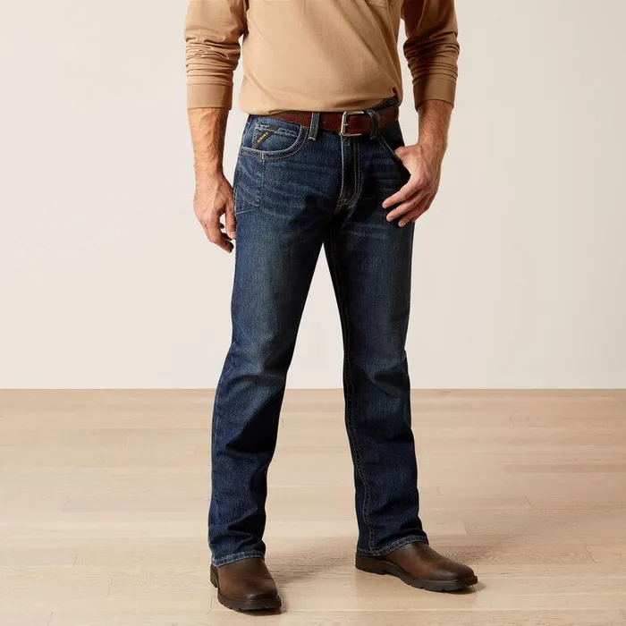 Men Denim Ariat Rebar M4 Relaxed Rail Boot Cut Jean Encinitas