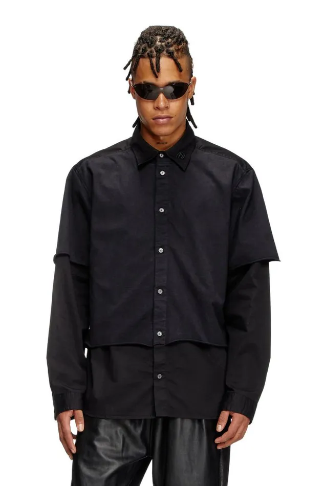 Men Diesel Shirts SGASTONO Black Men Diesel Shirts SGASTONO Black