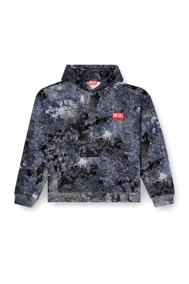 Men Diesel Sweatshirts and Hoodies SBOXTHOODR8 Blue Men Diesel Sweatshirts and Hoodies SBOXTHOODR8 Blue
